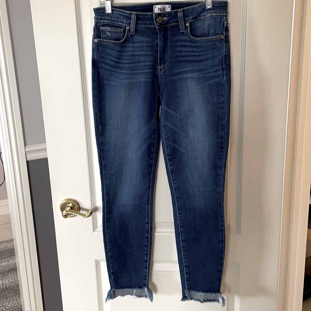 Paige Verdugo Ankle Raw Hem Skinny Jeans
